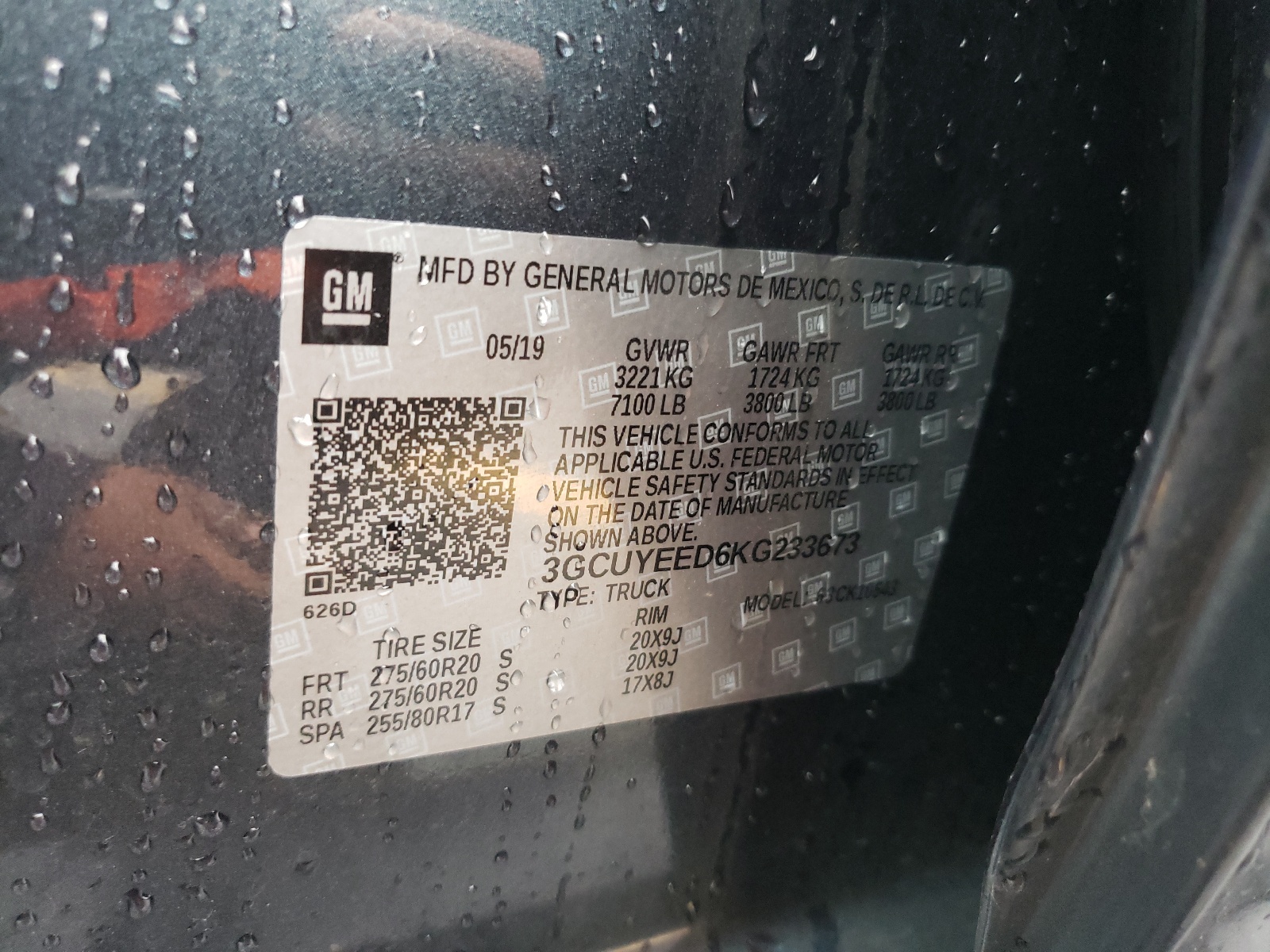 Photo 10 from auction – 2019 CHEVROLET SILVERADO with VIN 3GCUYEED6KG233673