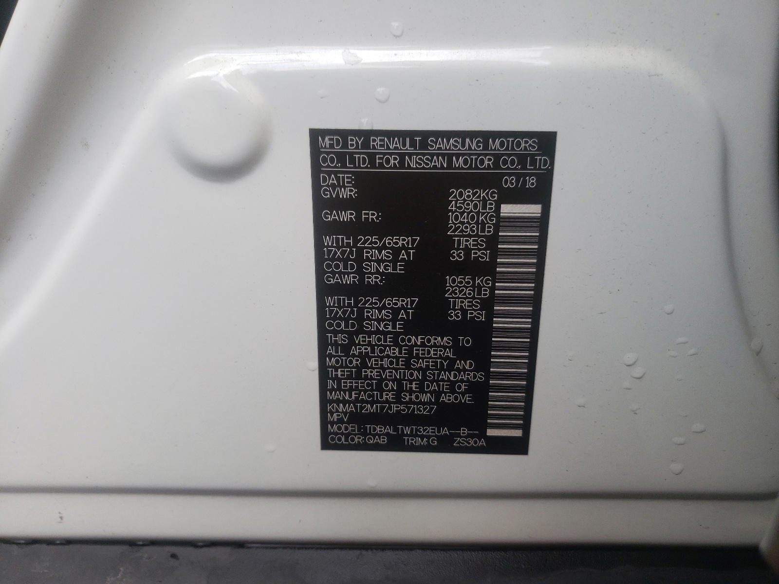 Photo 10 from auction – 2018 NISSAN ROGUE S with VIN KNMAT2MT7JP571327