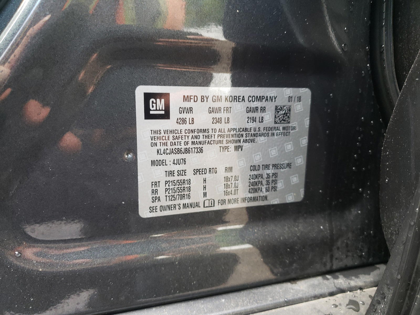 Photo 10 from auction – 2018 BUICK ENCORE PRE with VIN KL4CJASB6JB617336