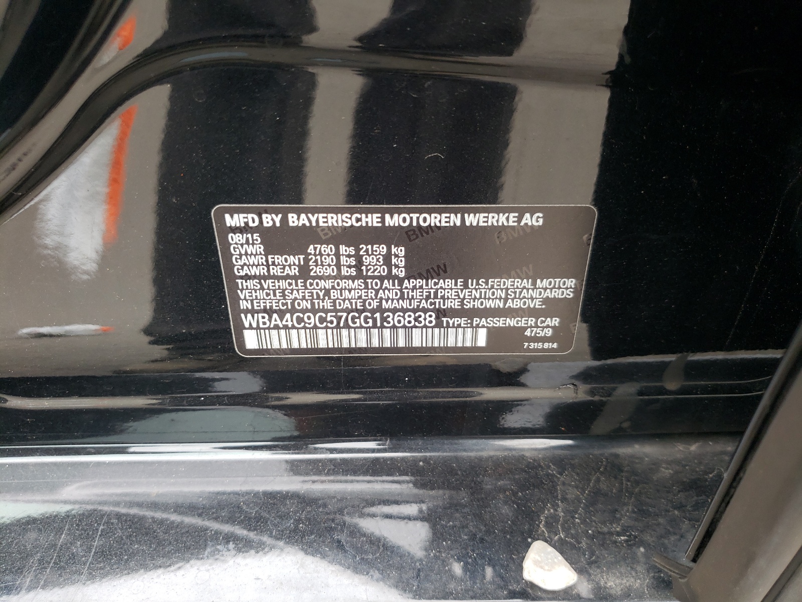 Photo 10 from auction – 2016 BMW 428 XI GRA with VIN WBA4C9C57GG136838