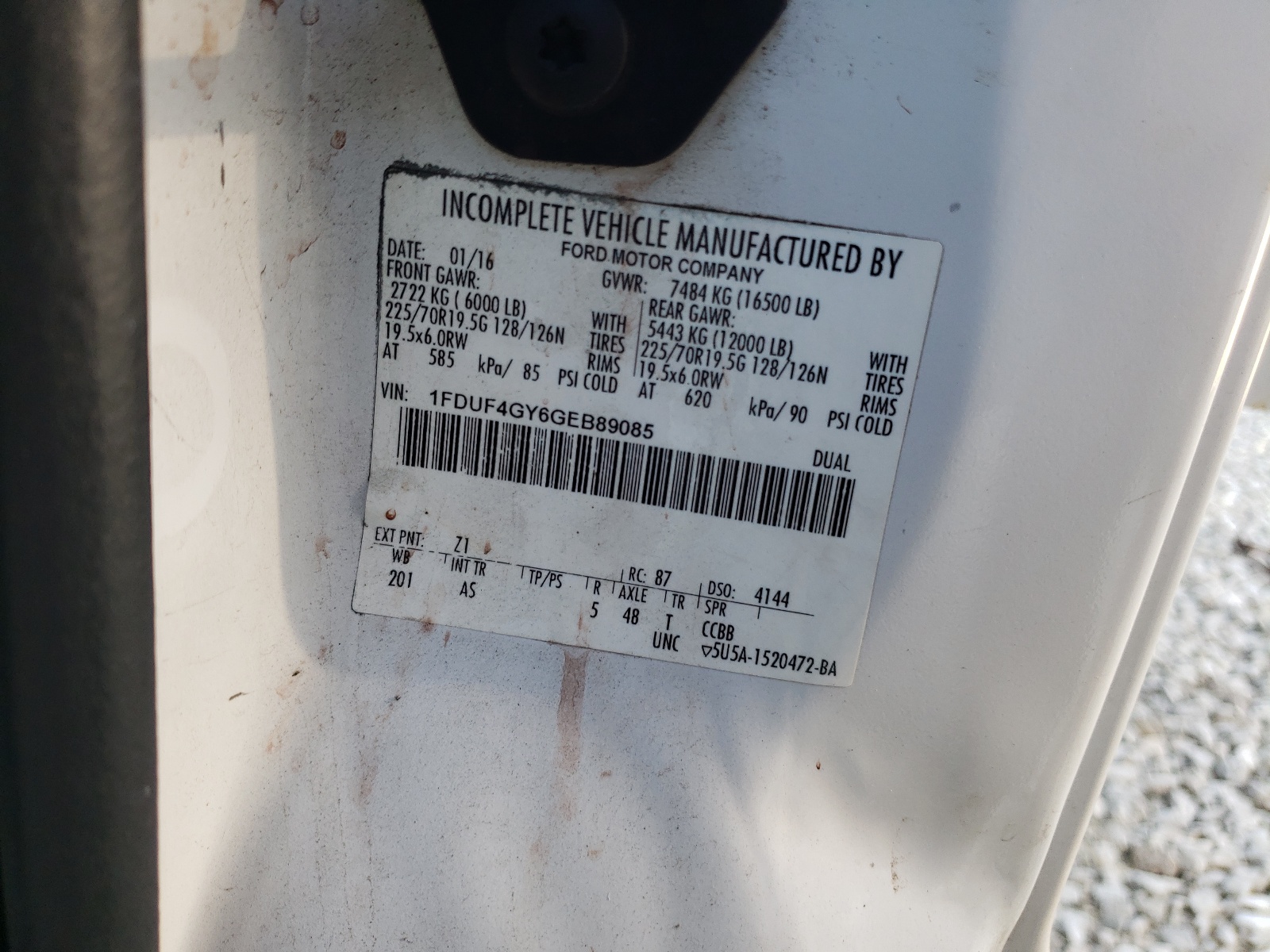 Photo 10 from auction – 2016 FORD F450 SUPER with VIN 1FDUF4GY6GEB89085