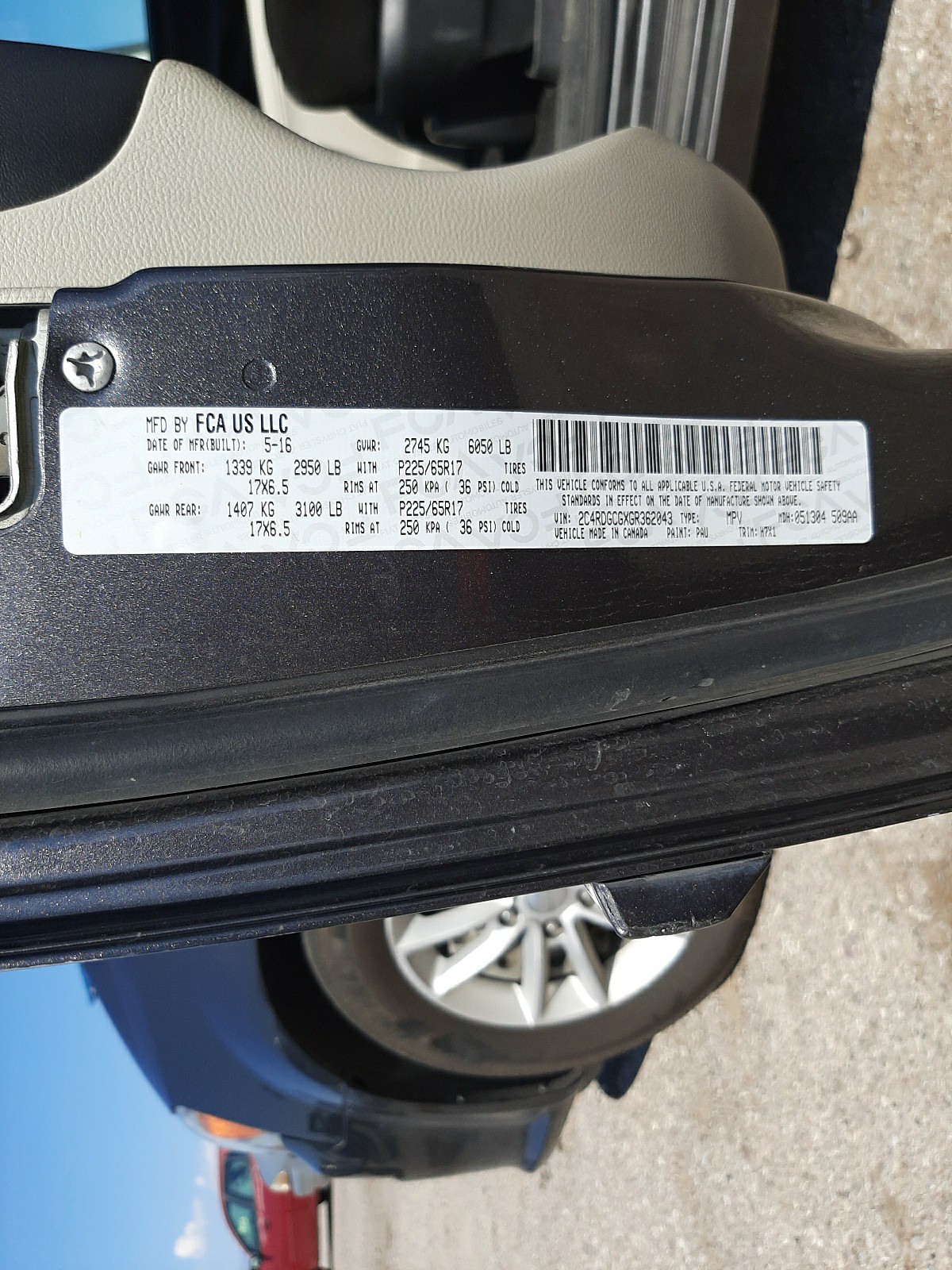 صورة رقم 10 من المزاد - 2016 DODGE GRAND CARA مع VIN 2C4RDGCGXGR362043