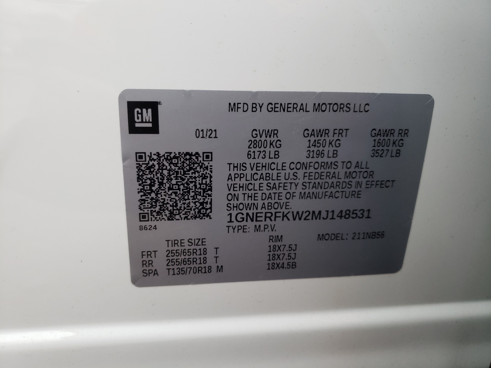 Photo 10 from auction – 2021 CHEVROLET TRAVERSE L with VIN 1GNERFKW2MJ148531