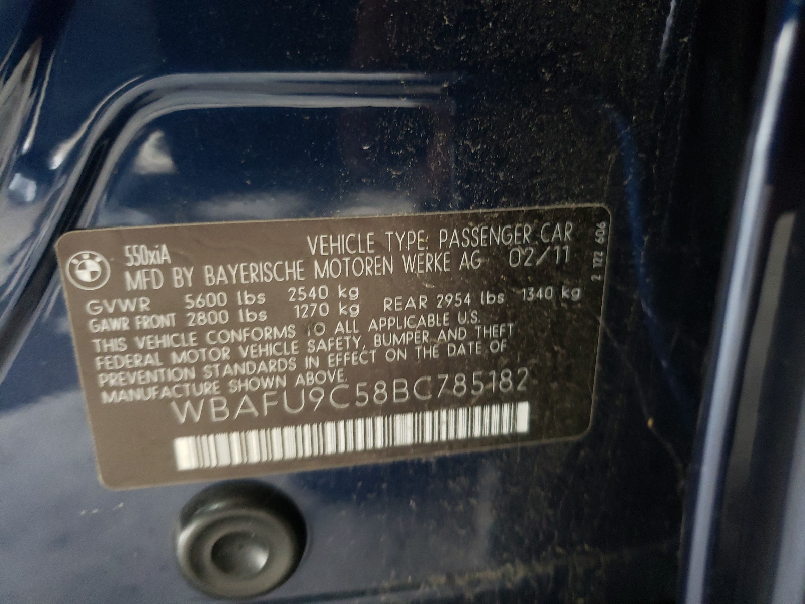 صورة رقم 10 من المزاد - 2011 BMW 550 XI مع VIN WBAFU9C58BC785182