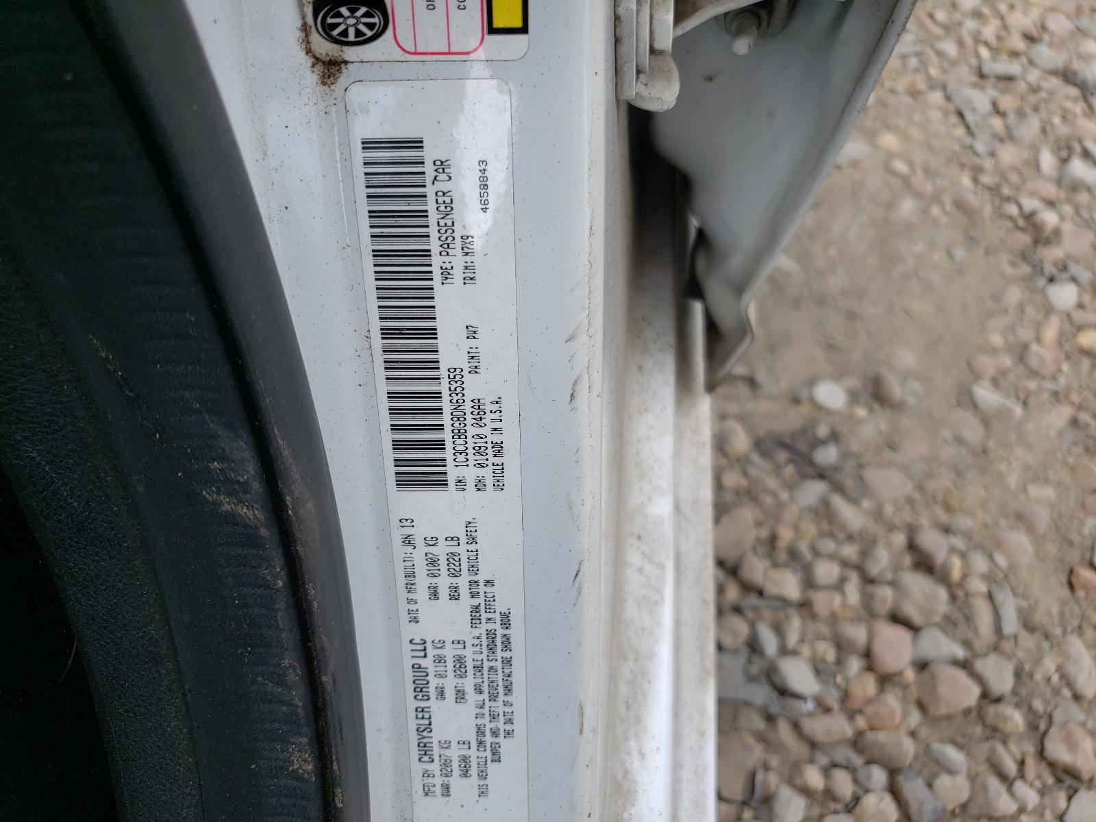 Photo 10 from auction – 2013 CHRYSLER 200 TOURIN with VIN 1C3CCBBG8DN635359