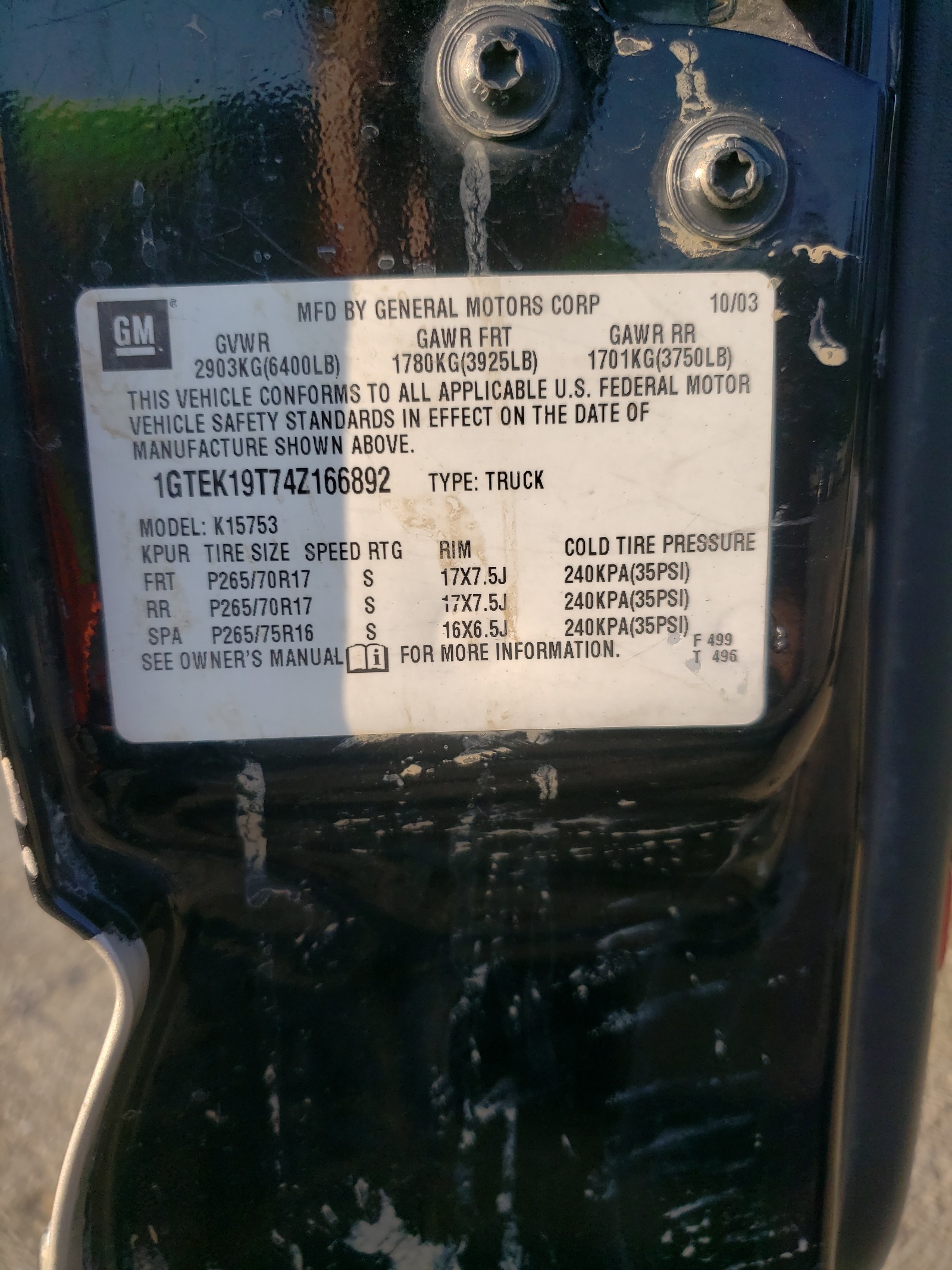 Photo 10 from auction – 2004 GMC NEW SIERRA with VIN 1GTEK19T74Z166892