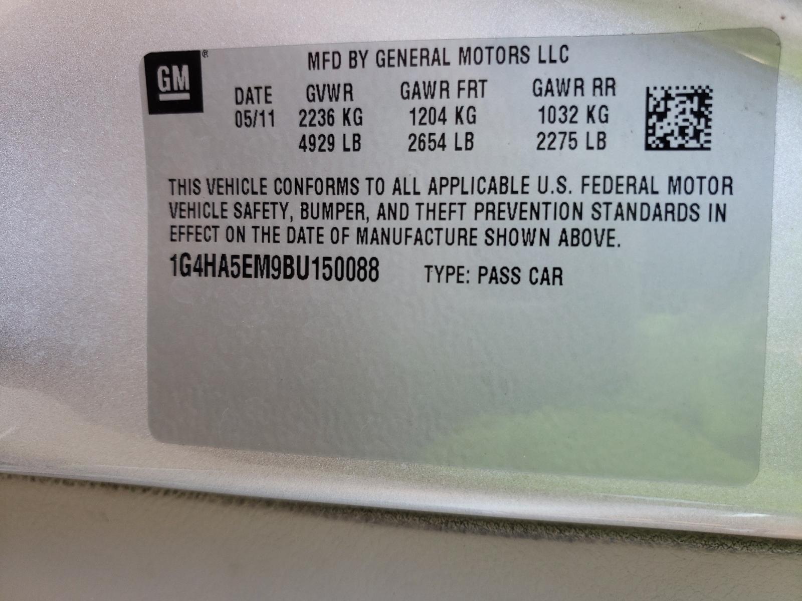 Photo 10 from auction – 2011 BUICK LUCERNE CX with VIN 1G4HA5EM9BU150088