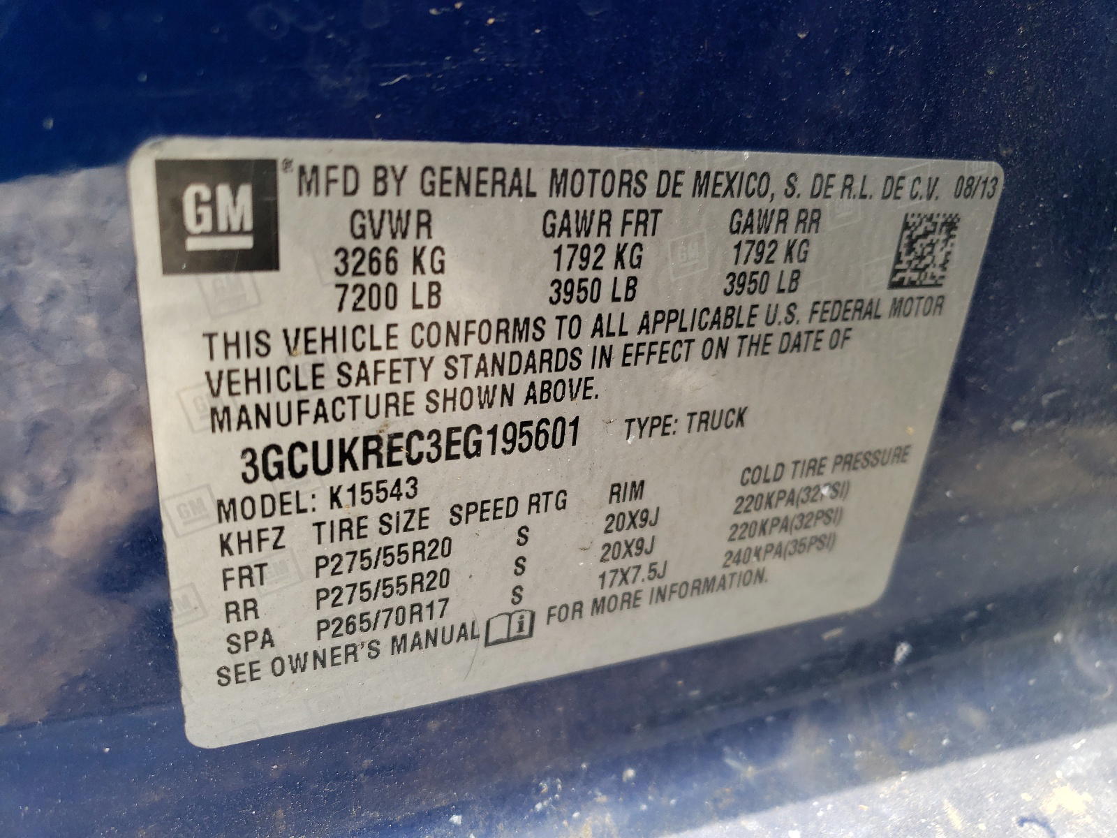Photo 10 from auction – 2014 CHEVROLET SILVERADO with VIN 3GCUKREC3EG195601