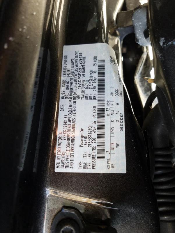 Photo 10 from auction – 2015 FORD FOCUS SE with VIN 1FADP3F22FL289435