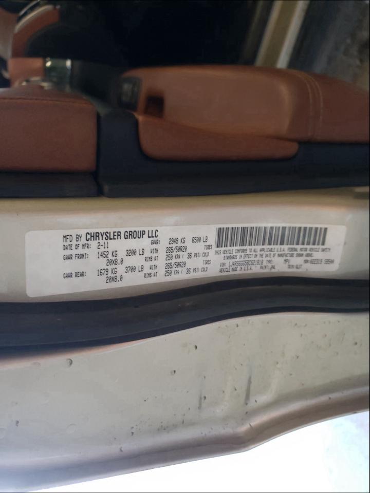 Photo 10 from auction – 2011 JEEP GRAND CHER with VIN 1J4RS6GG5BC621818