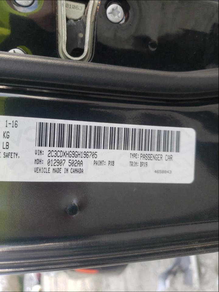 Photo 10 from auction – 2016 DODGE CHARGER SX with VIN 2C3CDXHG9GH196705