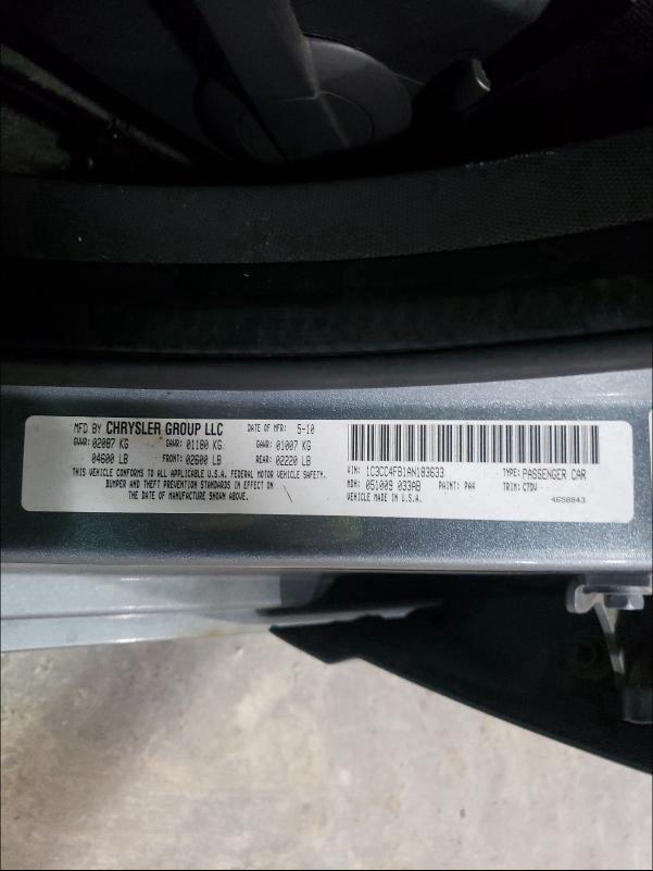 Photo 10 from auction – 2010 CHRYSLER SEBRING TO with VIN 1C3CC4FB1AN183633
