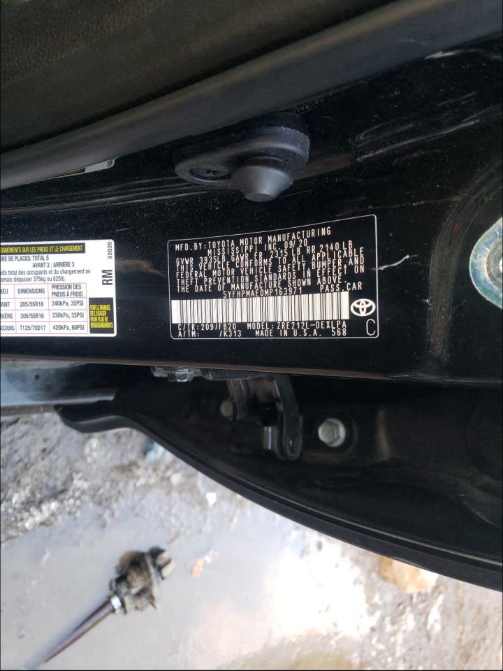 Photo 10 from auction – 2021 TOYOTA COROLLA LE with VIN 5YFHPMAE0MP163971