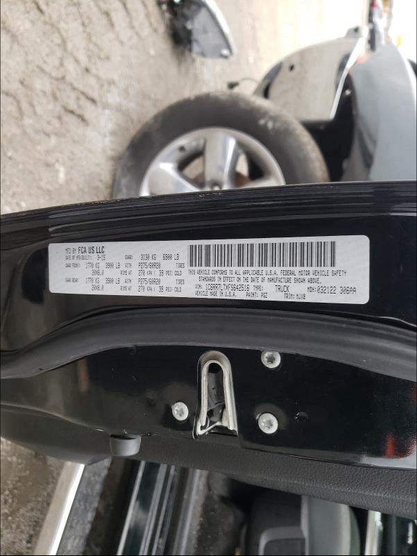 Photo 10 from auction – 2015 RAM 1500 SLT with VIN 1C6RR7LTXFS642516