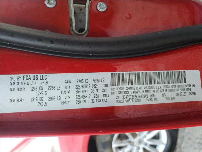 Photo 10 from auction – 2019 DODGE JOURNEY SE with VIN 3C4PDCBB3KT845949