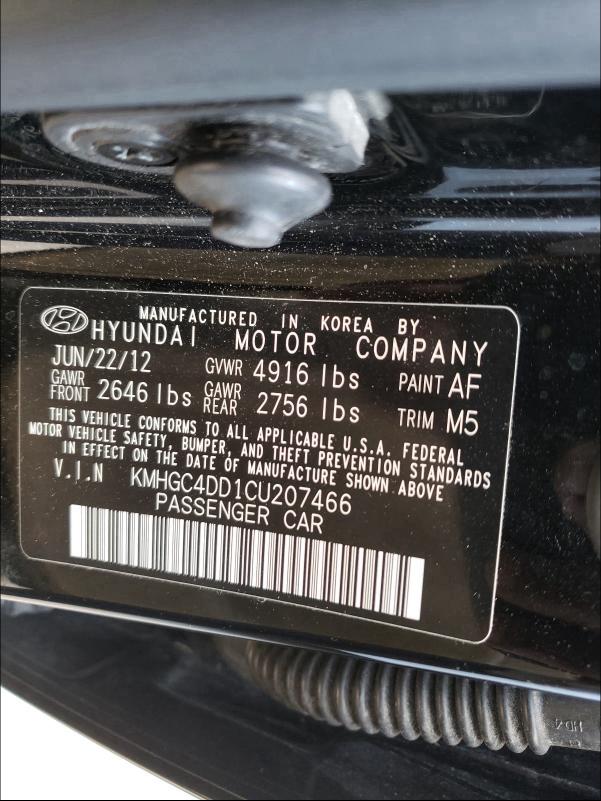 Photo 10 from auction – 2012 HYUNDAI GENESIS 3. with VIN KMHGC4DD1CU207466