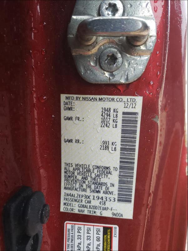 Photo 10 from auction – 2013 NISSAN ALTIMA S with VIN 1N4AL2EP3DC194353