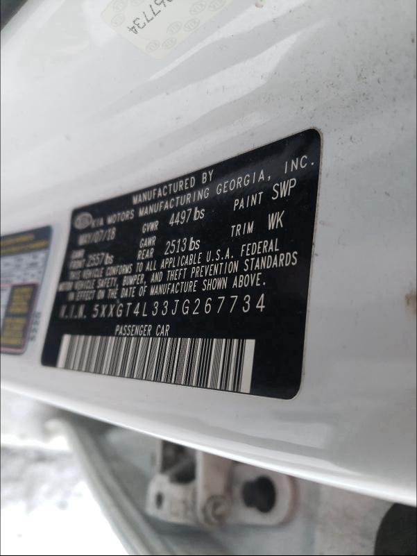 Photo 10 from auction – 2018 KIA OPTIMA LX with VIN 5XXGT4L33JG267734