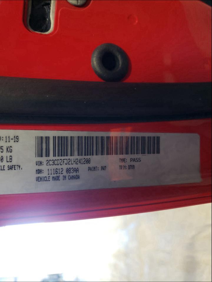 Photo 10 from auction – 2020 DODGE CHALLENGER with VIN 2C3CDZFJ8LH179396
