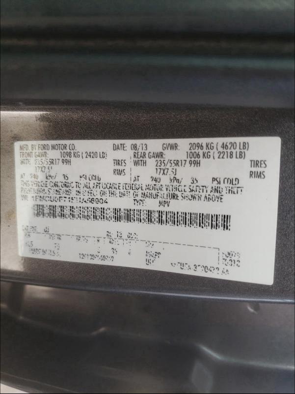 Photo 10 from auction – 2014 FORD ESCAPE S with VIN 1FMCU0F71EUA56904