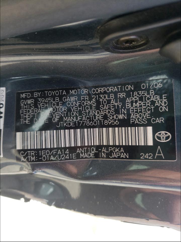 Photo 10 from auction – 2006 TOYOTA SCION TC with VIN JTKDE177860118956