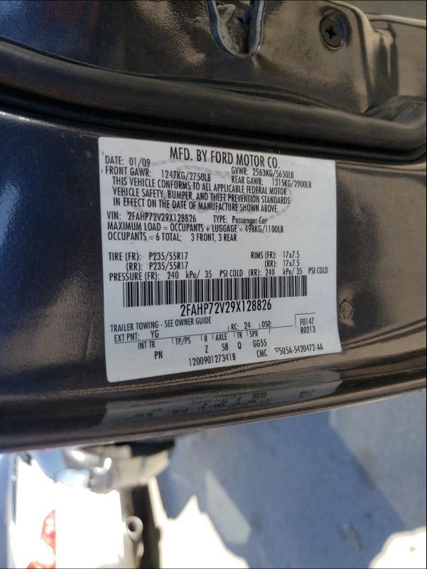 Photo 10 from auction – 2009 FORD CROWN VICT with VIN 2FAHP72V29X128826