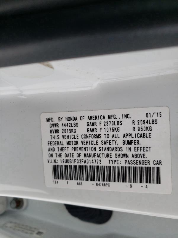 Photo 10 from auction – 2015 ACURA TLX with VIN 19UUB1F33FA014773