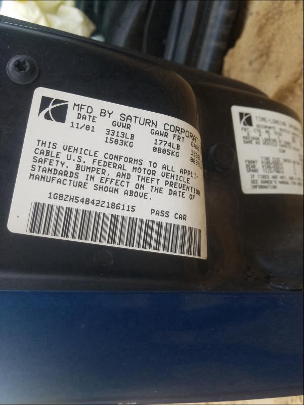 Photo 10 from auction – 2002 SATURN S with VIN 1G8ZH54842Z186115