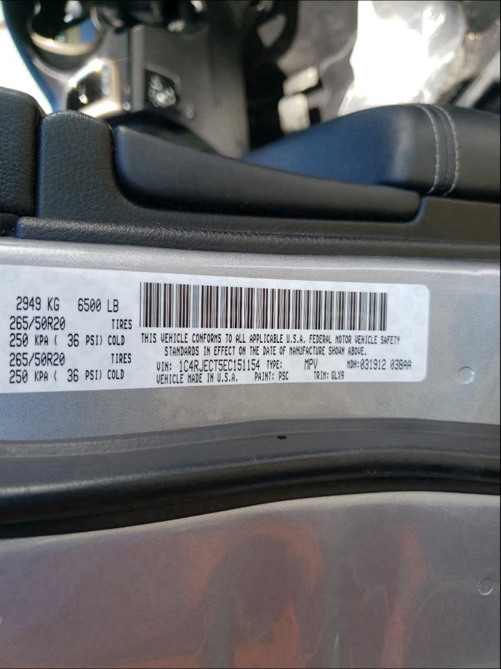 Photo 10 from auction – 2014 JEEP GRAND CHER with VIN 1C4RJECT5EC151154