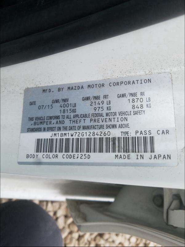 Photo 10 from auction – 2016 MAZDA 3 TOURING with VIN JM1BM1W72G1284260