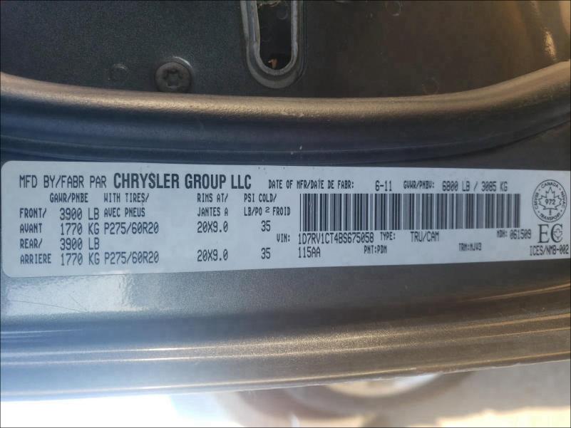 Photo 10 from auction – 2011 DODGE RAM 1500 with VIN 1D7RV1CT4BS675058