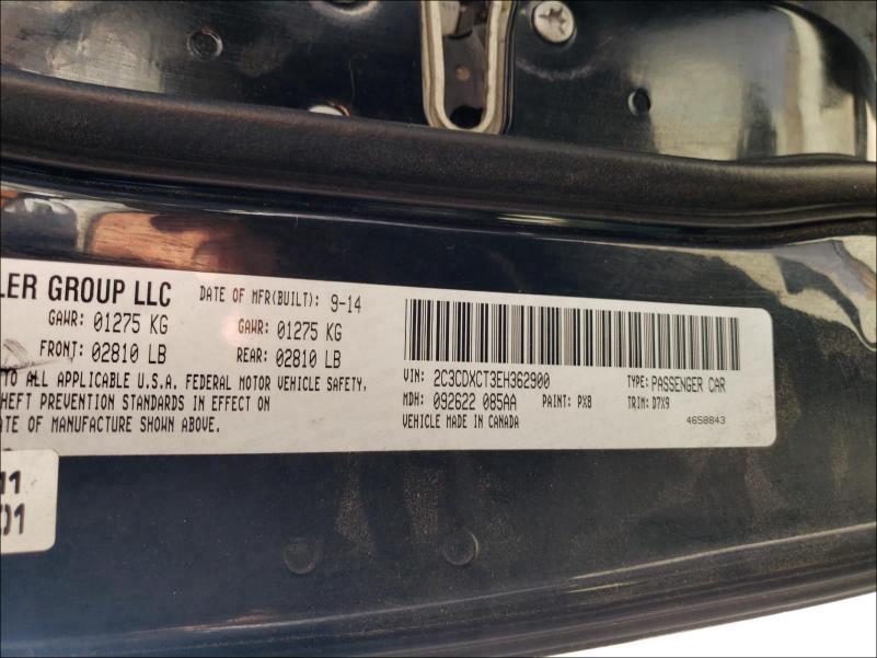 Photo 10 from auction – 2014 DODGE CHARGER R/ with VIN 2C3CDXCT3EH362900