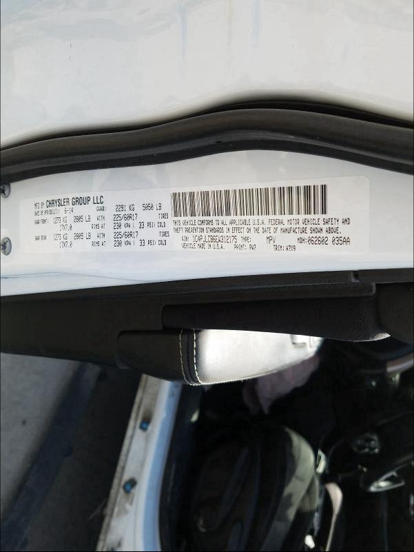 Photo 10 from auction – 2014 JEEP CHEROKEE L with VIN 1C4PJLCB6EW312175