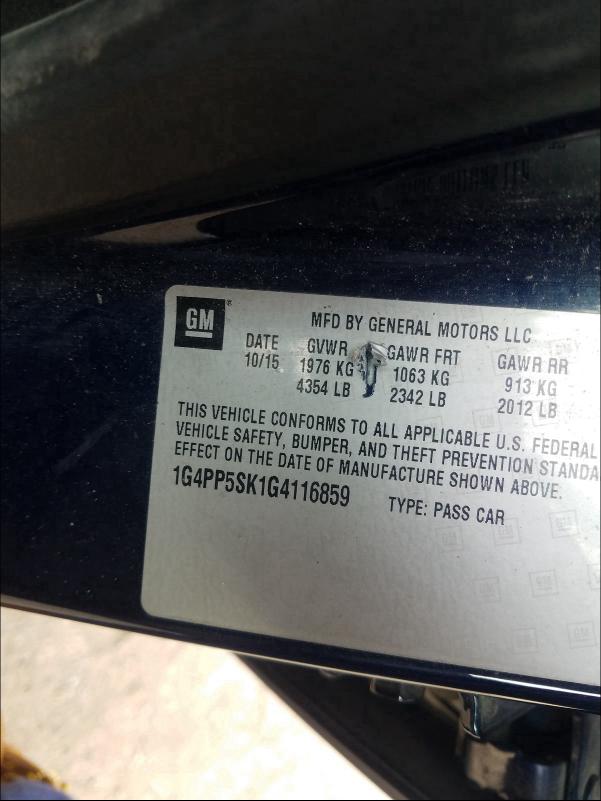 Foto 10 de la subasta – 2016 BUICK VERANO con VIN 1G4PP5SK1G4116859