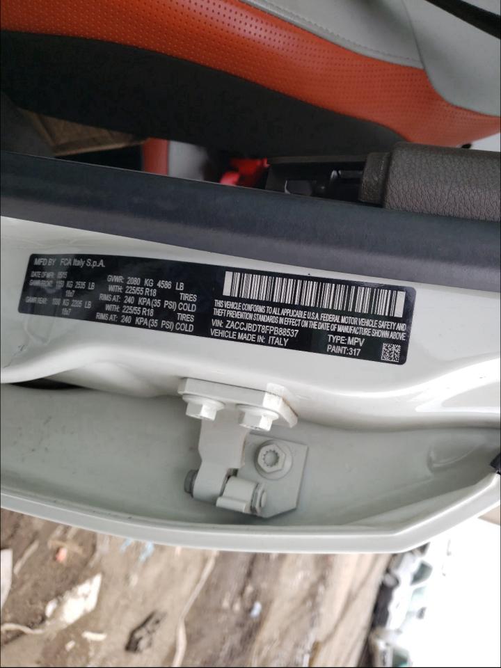 Photo 10 from auction – 2015 JEEP RENEGADE L with VIN ZACCJBDT8FPB88537