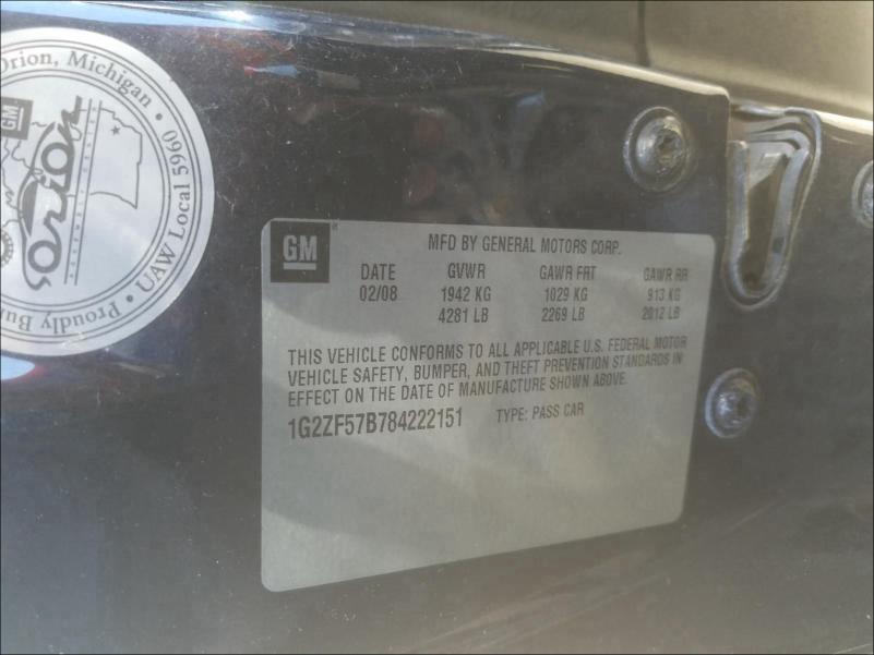 Photo 10 from auction – 2008 PONTIAC G6 VALUE L with VIN 1G2ZF57B784222151