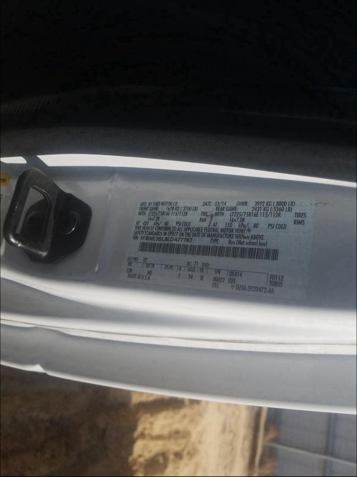 Photo 10 from auction – 2014 FORD ECONOLINE with VIN 1FBNE3BL8EDA77767