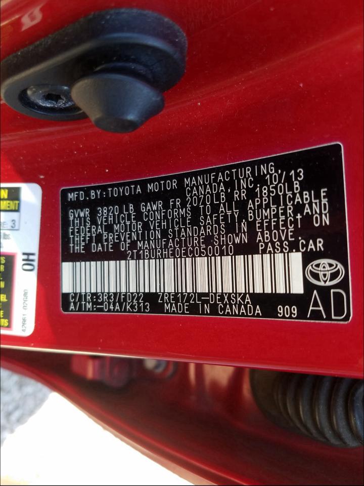 Фото 10 с аукциона – 2014 TOYOTA COROLLA L с VIN 2T1BURHE0EC050010