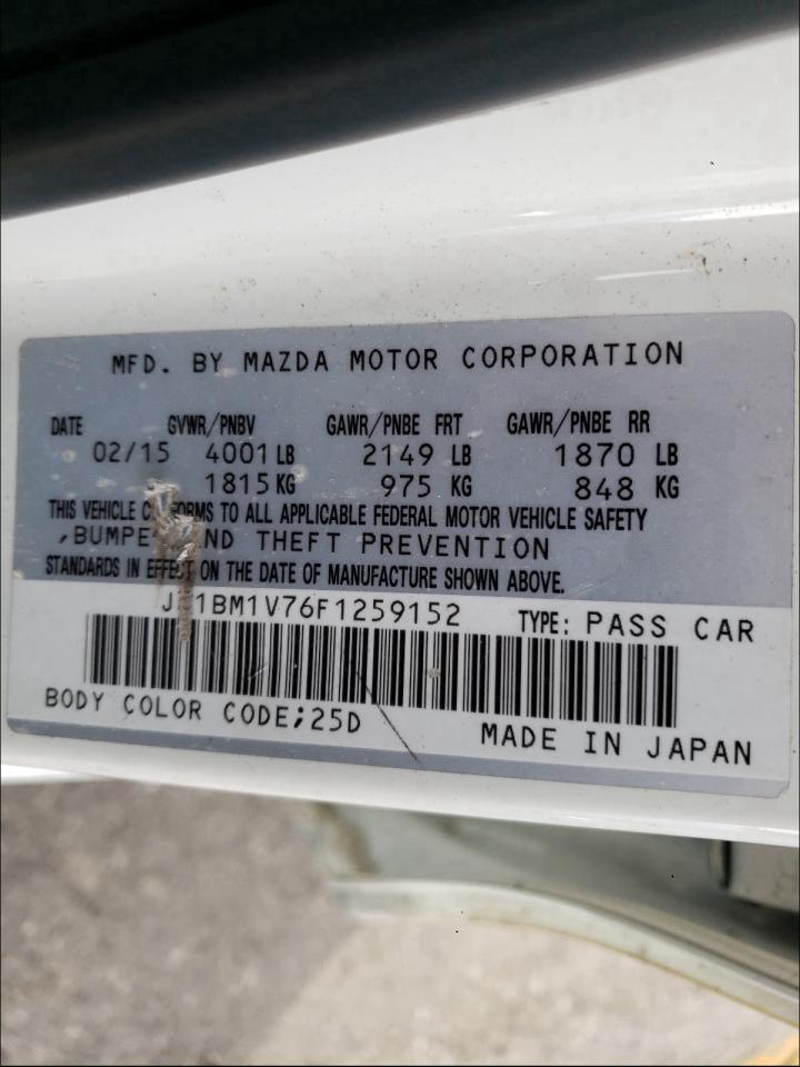 Photo 10 from auction – 2015 MAZDA 3 TOURING with VIN JM1BM1V76F1259152
