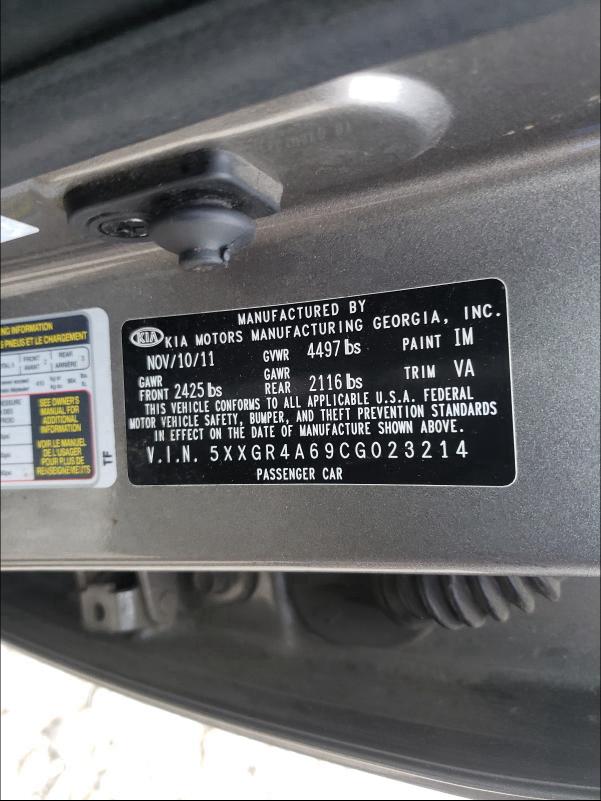 Photo 10 from auction – 2012 KIA OPTIMA SX with VIN 5XXGR4A69CG023214