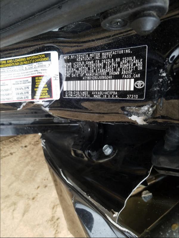 Photo 10 from auction – 2018 TOYOTA AVALON HYB with VIN 4T1BD1EB0JU060248