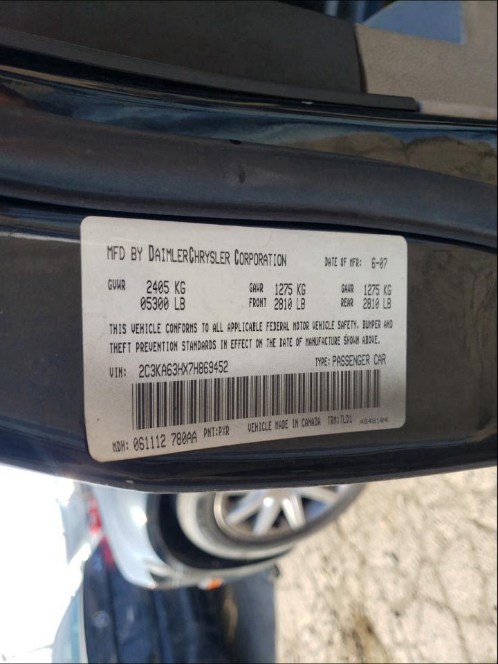 Photo 10 from auction – 2007 CHRYSLER 300C with VIN 2C3KA63HX7H869452