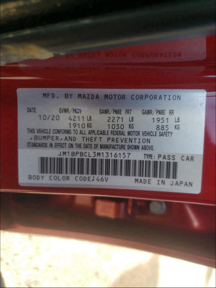Photo 10 from auction – 2021 MAZDA 3 PREFERRE with VIN JM1BPBCL3M1316157