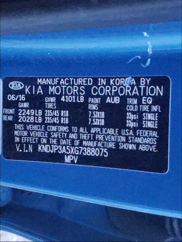 Photo 10 from auction – 2016 KIA SOUL + with VIN KNDJP3A5XG7388075