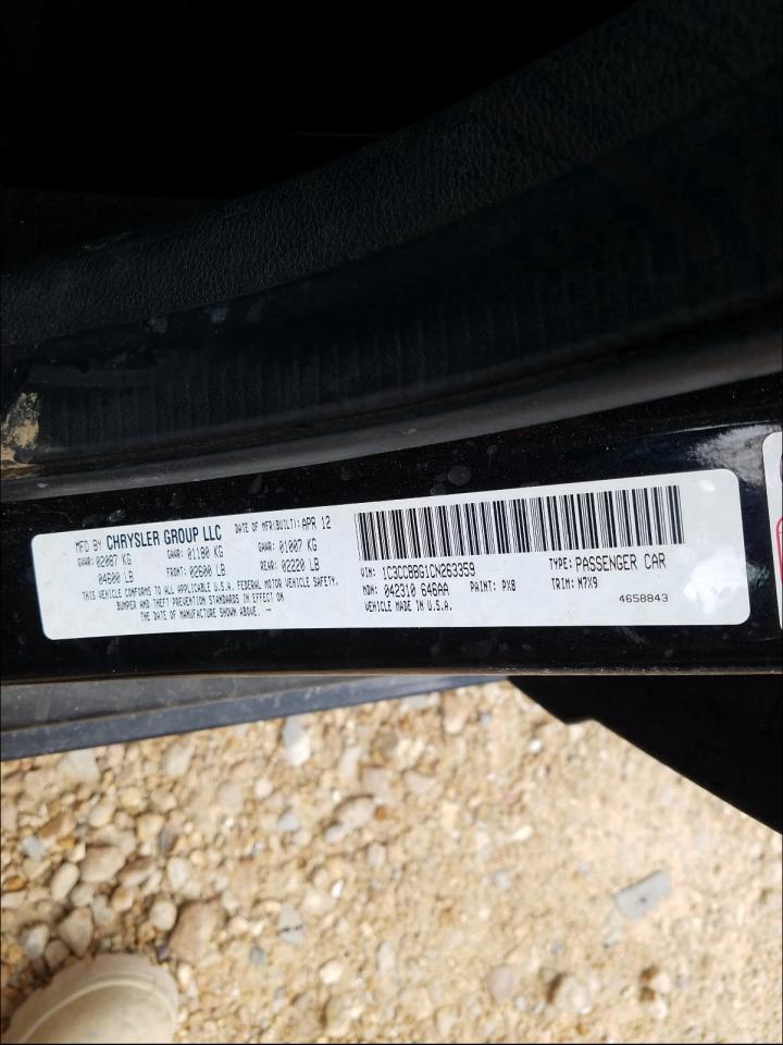 Photo 10 from auction – 2012 CHRYSLER 200 TOURIN with VIN 1C3CCBBG1CN263359