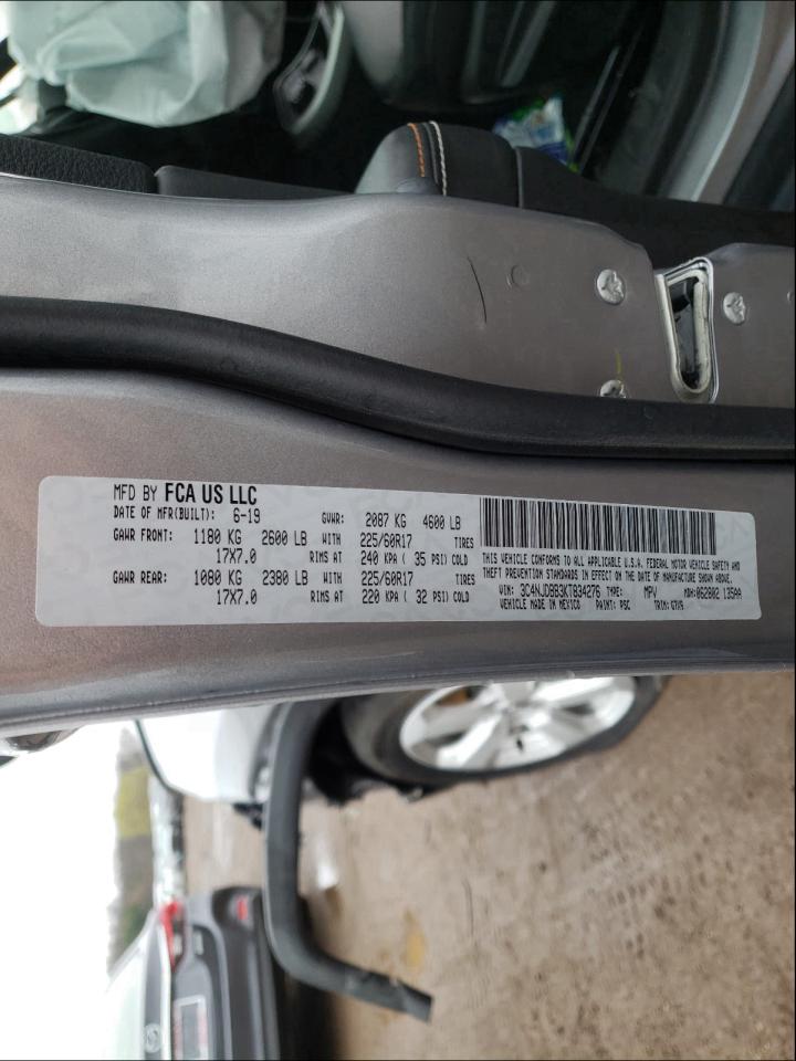Photo 10 from auction – 2019 JEEP COMPASS LA with VIN 3C4NJDBB3KT834276