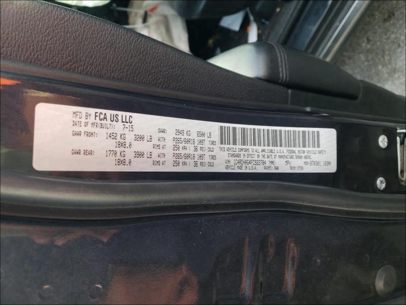 Photo 10 from auction – 2015 DODGE DURANGO SX with VIN 1C4RDHAG4FC922784