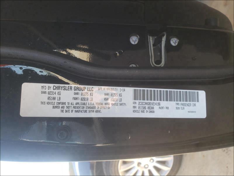 Photo 10 from auction – 2014 CHRYSLER 300 with VIN 2C3CCAAG8EH214196
