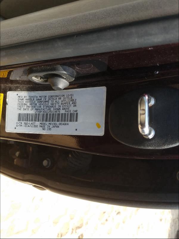 Photo 10 from auction – 2002 LEXUS ES 300 with VIN JTHBF30G125019876