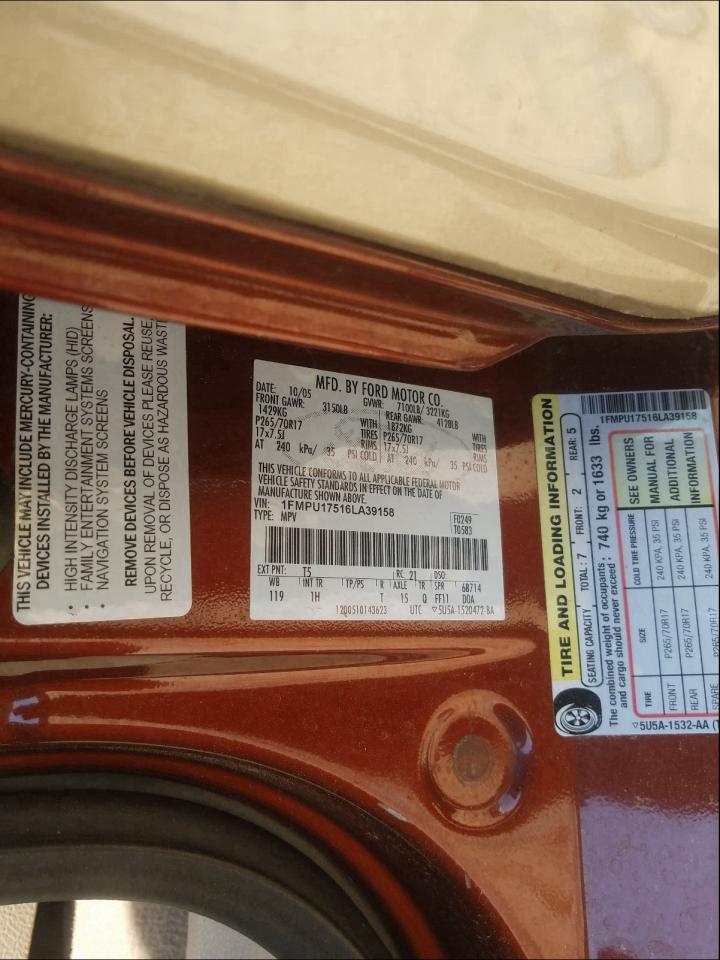 Photo 10 from auction – 2006 FORD EXPEDITION with VIN 1FMPU17516LA39158